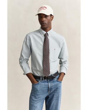 GANT Banker Stripe Classic Oxford Shirt - Grey