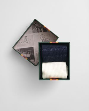 GANT 2-Pack Metallic Striped Socks Gift Box Evening - Black