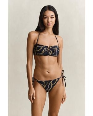 GANT Printed Side Tie Bikini Bottoms Evening - Blue