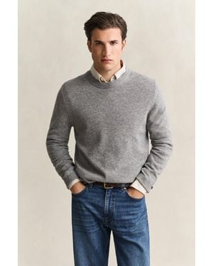 GANT Cashmere Crew Neck Jumper Melange - Grey