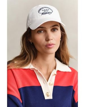 GANT Graphic Cotton Twill Cap Eggshell - Red