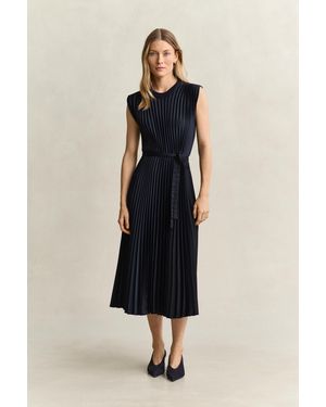 GANT Pleated Belted Dress Evening - Blue