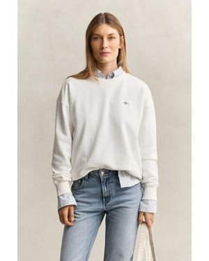 GANT Shield Crew Neck Sweatshirt - White