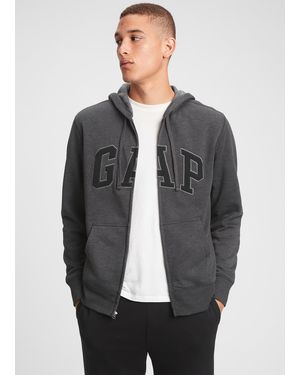 Gap Full-zip in felpa con cappuccio e ricamo logo - Grigio