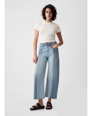 Gap Jeans wide leg ankle bicolore - Blu