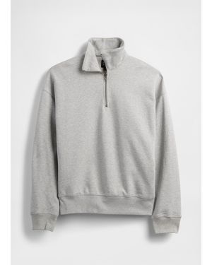 Gap Felpa grigia con collo alto a mezza zip - Grigio