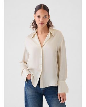 Gap Camicia in viscosa satin - Bianco