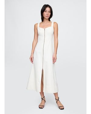 Gap Abito lungo bianco con zip frontale