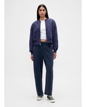 Gap Pantaloni in misto cotone a gamba larga - Blu