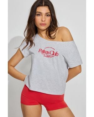 Garage Off Shoulder T Shirt - White