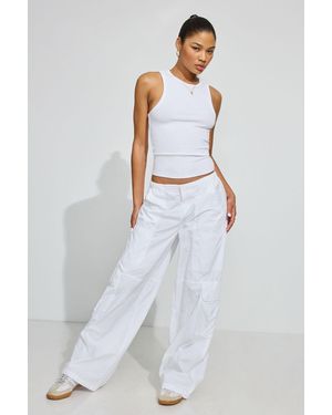 Garage Poplin Extreme Baggy Cargo Pants - White