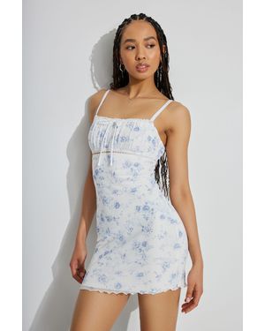 garage blue floral dress Ruffle Maxi Dress Blue