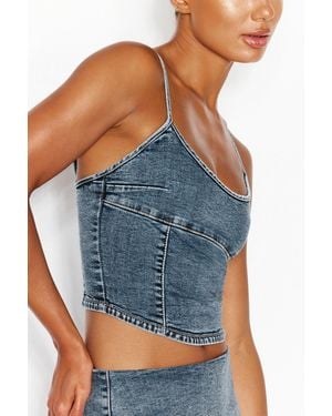 Garage Denim Bustier Top - Blue