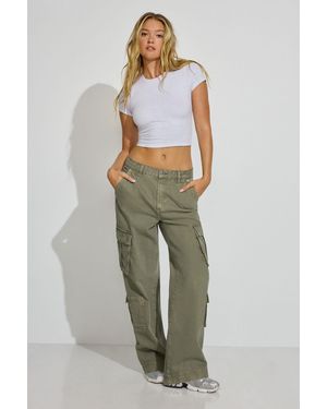 Garage Low Rise Baggy Cargo Pants - Green