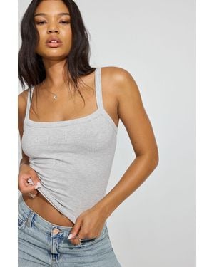 Garage Snatched Rib Cami Top - Gray