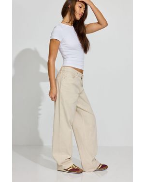 Garage Low Rise Baggy Pants - White