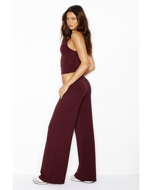 Garage Stretchterry Wide Leg Pants - Purple