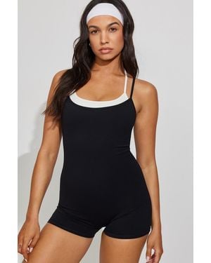 Garage Double Layer Romper - Black