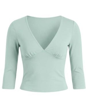 Garage Plunge 3/4 Sleeve Top - Blue