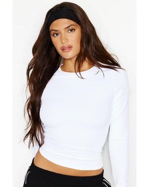 Garage Sleek Crewneck Longsleeve Top - White