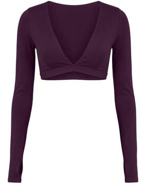 Garage Active Plunge Long Sleeve Top - Purple