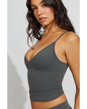 Garage Active Plunge Cami Top - Grey