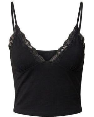 Garage Plunge Lace Trim Cami Top - Black