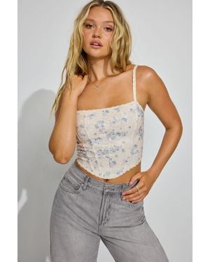 Garage Lace Bustier Top - Gray