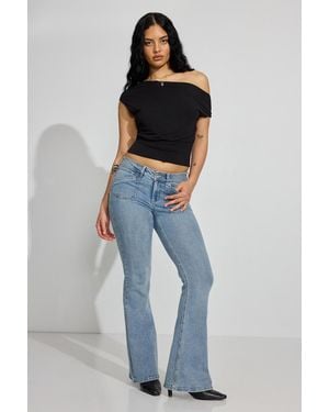 Garage Low Rise Flare Jeans - Blue