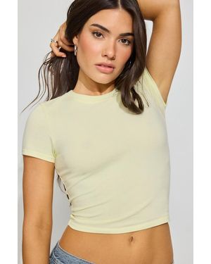 Garage Supersoft Crewneck Cropped T-Shirt - Yellow