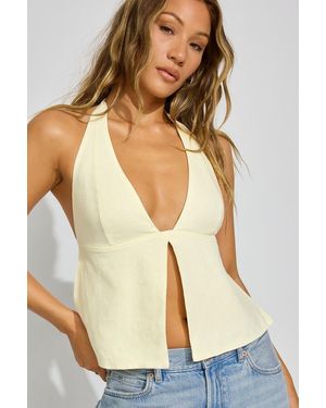 Garage Linen Halter Top - Natural