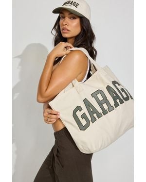 Garage Branded Solid Base Tote Bag - Natural