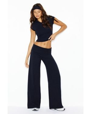 Garage Brushed Stretchterry Wide Leg Pants - Blue