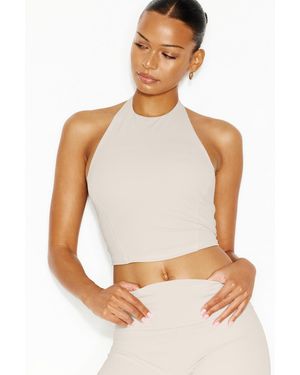 Garage Active High Neck Tank Top - White