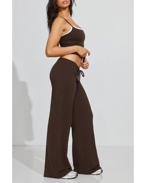 Garage Stretchterry Wide Leg Trousers - Brown
