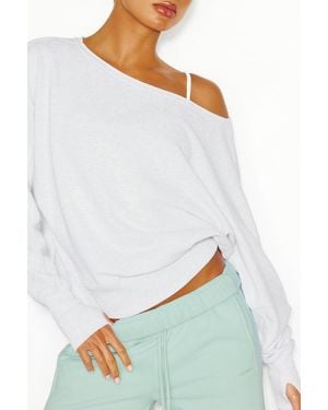 Garage Softterry Off Shoulder Sweatshirt - White