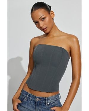 Garage Mesh Longline Tube Corset - Gray