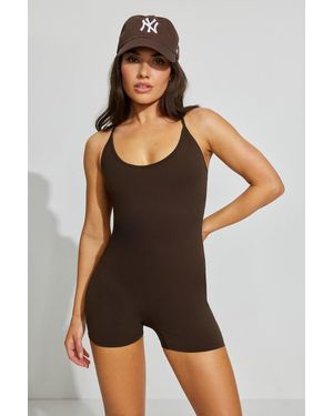 Garage Active Y Back Romper - Brown