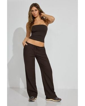 Garage Clean Linen Pants - Brown