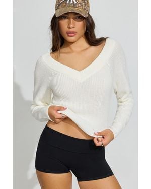 Garage Rylie Supersoft V-Neck Top - White