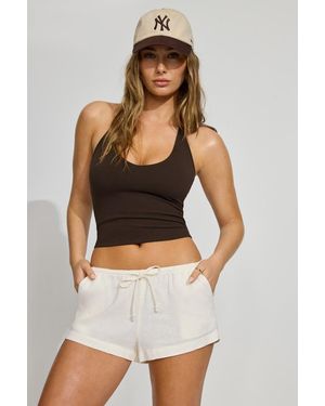 Garage Clean Linen Mini Shorts - White
