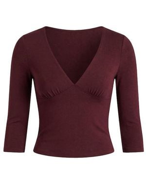 Garage Plunge 3/4 Sleeve Top - Red