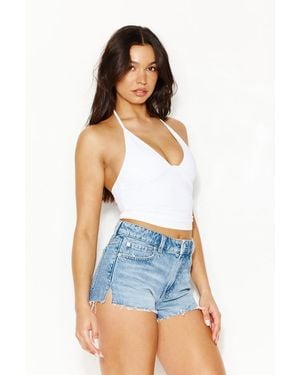 Garage High Rise Cheeky Denim Shorts - Blue