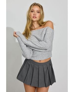 Garage Spongy Off Shoulder Sweater in White | Lyst Garage Spongy Off Shoulder Sweater in White | Lyst