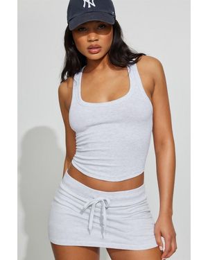 Garage Ribbed Shirttail Tank Top - White