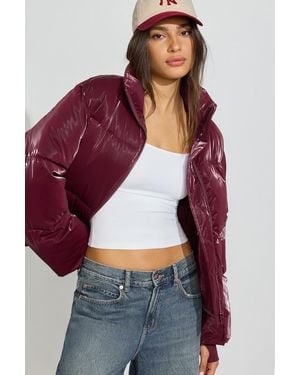 Garage Shiny Puffer Jacket - Purple