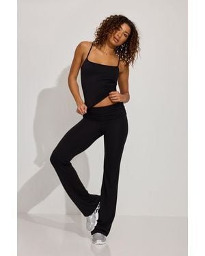 Garage Fold Over Flare Knit Pants - Multicolor