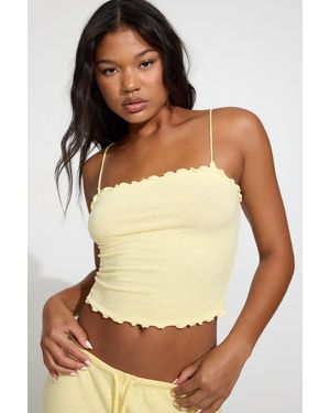 Garage Pointelle Lettuce Edge Cami Top - Multicolor