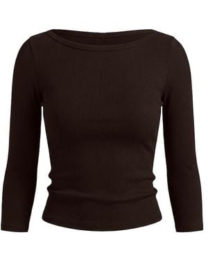 Garage Snatchrib 3/4 Sleeve Top - Black