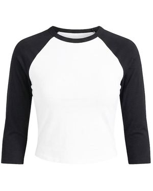 Garage Raglan Baseball 3/4 Sleeve Top - Black